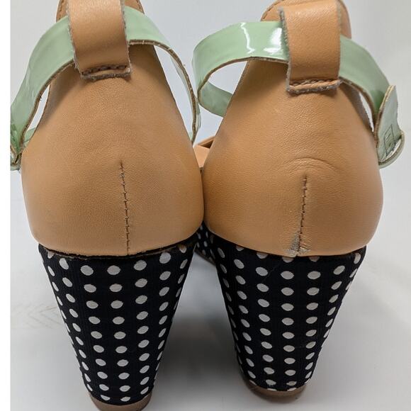 Anthropologie Pilcro and the Letterpress Polka Dot Wedge Heels Size 7M - Picture 3 of 14
